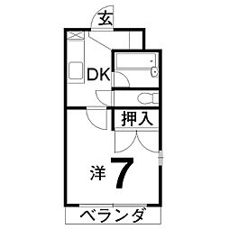 エステート東雲 1DKの間取図画像