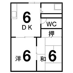 アーバンライフ 2DKの間取図画像