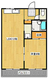 新居浜市宇高町 1階1LDKの間取り