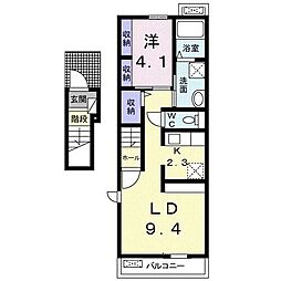 サピーＮ・II　Ａ 203 2階1LDKの間取り