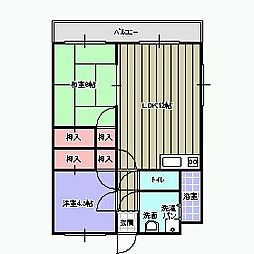 メゾン・ド・ジュネス 2LDKの間取図画像