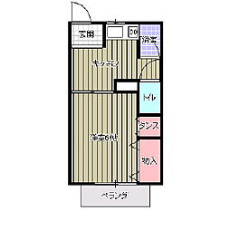 メゾン河内 1DKの間取図画像