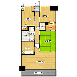 スカール喜多川B棟 3LDKの間取図画像