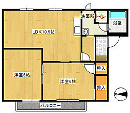 メゾントレビ3 3DKの間取図画像