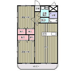マリベール・シラキ 2LDKの間取図画像
