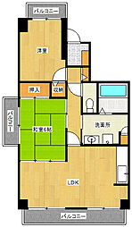 スカール新居浜 2LDKの間取図画像
