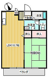 メゾントレビ12B 1LDKの間取図画像