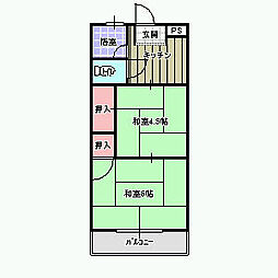 グリーンマンション 2Kの間取図画像