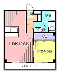 グランビュー／高知市朝倉丙／1LDK 2階1LDKの間取り