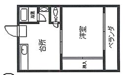 竹内ハイツ1 1DKの間取図画像