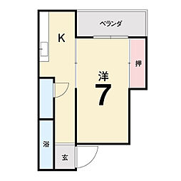 ハイツ寿 1Kの間取図画像