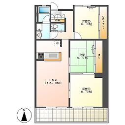 高知市中秦泉寺 3LDK 3F(エレベーター・P有・南向) 3階