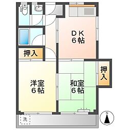 高知市西秦泉寺 2DK 最上階 3階