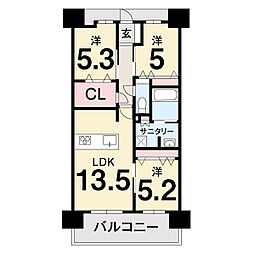 アルファステイツ高知駅前2 3SLDKの間取図画像