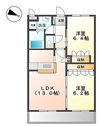 アグアカリエンテ 2LDKの間取図画像