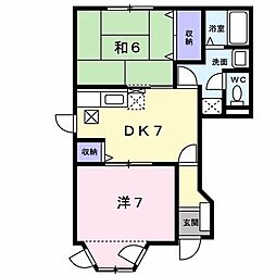 ハートフル 2DKの間取図画像