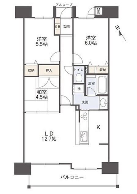 3LDK 間取り