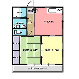 グリーンエスカイア 2DKの間取図画像