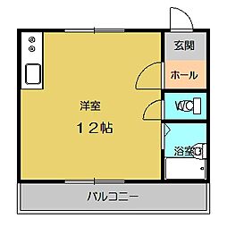 サンシティ船戸 ワンルームの間取図画像
