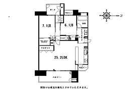 サーパスシティ桜井町 2LDKの間取図画像
