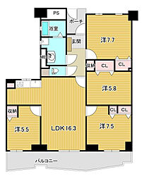 セルヴィ21知寄町 4LDKの間取図画像