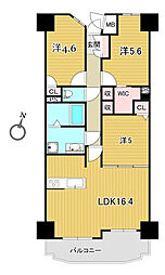 ライオンズヒルズ高知 3LDKの間取図画像