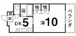 NKオーシャンヒル 1Kの間取図画像