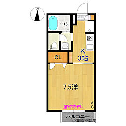 「シャーメゾン・ソレイユ」 1階1Kの間取り