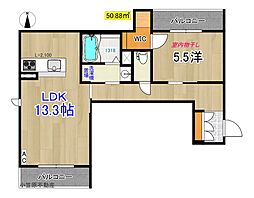 シャーメゾンパントロワ 1LDKの間取図画像