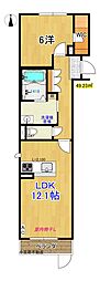 ベルラピス 1LDKの間取図画像