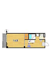 ベネフィットはりまや 1Kの間取図画像