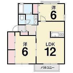 ハイツ菖A 2LDKの間取図画像