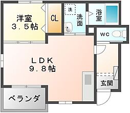 リヴェール4 1LDKの間取図画像