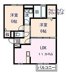 ストリートM 2LDKの間取図画像