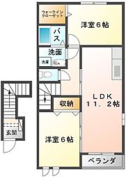 Neo-TownA 2LDKの間取図画像