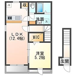アトレ萩生 2階1LDKの間取り
