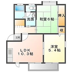 ShaMaisonSt.大生院B 2LDKの間取図画像