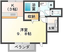 ブリアント・ベル 1Kの間取図画像