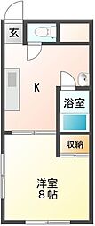 飛鳥ハイツ 1Kの間取図画像