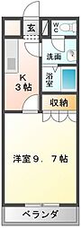 ミューズガーデンパート2 1Kの間取図画像