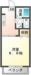 シャーメゾン八雲B 1Kの間取図画像
