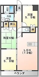 アーバンコート高木 3LDKの間取図画像
