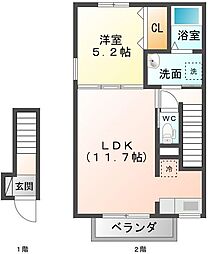 サニーミニヨンハウス3 1LDKの間取図画像