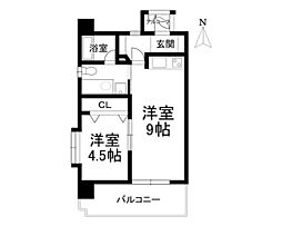 ヴェルデ・ビュー大手町 1LDKの間取図画像