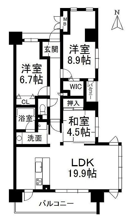 3LDK 間取り