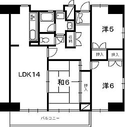 アストーレ青柳 2階3LDKの間取り