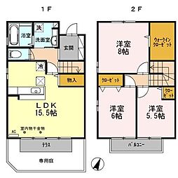 高知市中万々 賃貸アパート 3LDK 1階3LDKの間取り