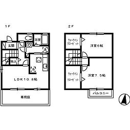 ドルフ東久万2 2LDKの間取図画像