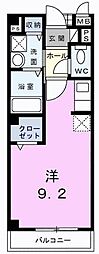 クレメントヒル 1Kの間取図画像