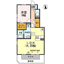 ソラーナ長崎 1LDKの間取図画像